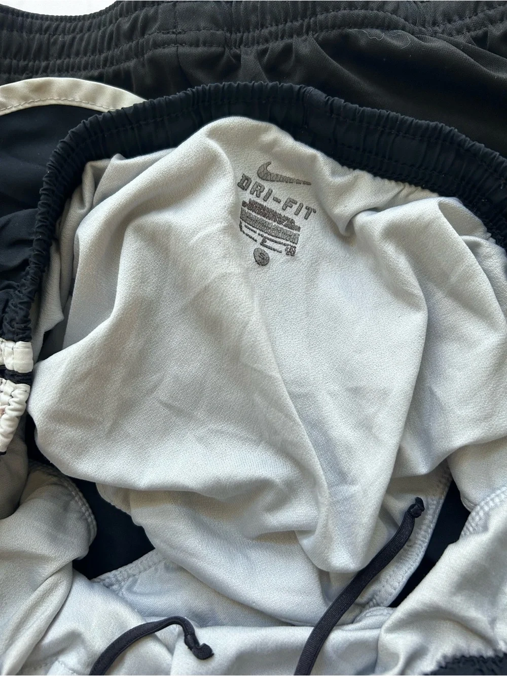 Nike Black Running Shorts Set with White Trim size s